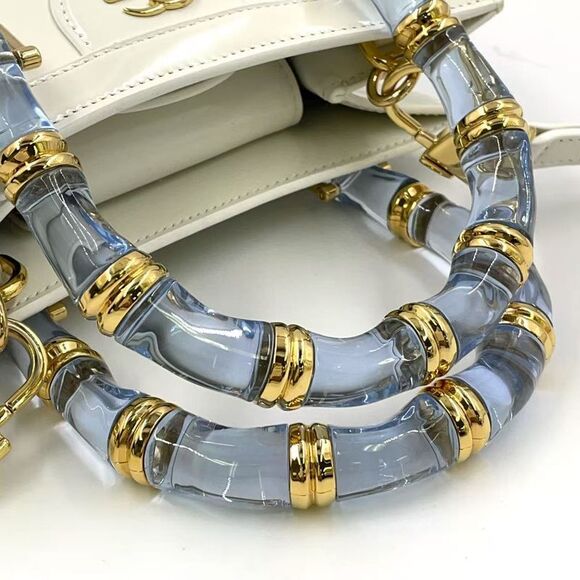 Gucci Diana Leather White Mini Tote Bag Gold 832936 - Picture 5 of 14
